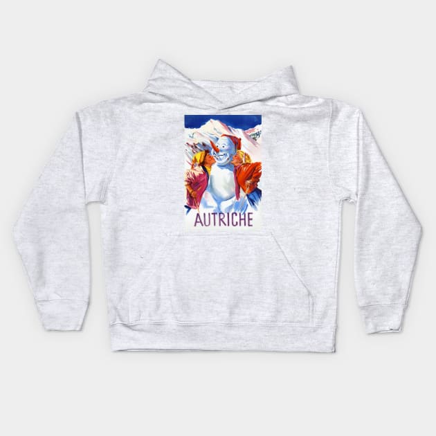 Vintage Travel Poster Autriche Austria Kids Hoodie by vintagetreasure